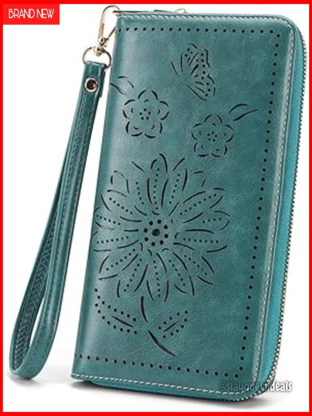 Large Capacity RFID Wristlet Wallet with Detachable Strap, Fits Phone